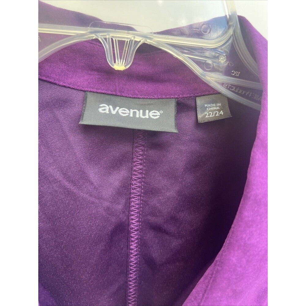 AVENUE Women's Button Up Plus Size 22/24 Purple Suede Long Sleeve - Picture 2 of 4